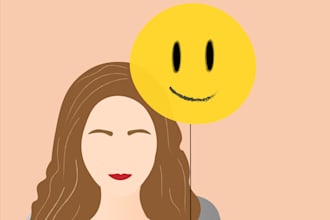 draw flat faceless minimalist illustration or portrait