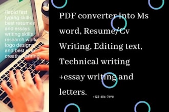 write documents on ms word,resume, essay, cvwriting for you