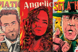 draw a cartoon portrait of you in a vintage comic style
