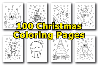 send you 100 pages christmas colouring book pages for your amazon KDP