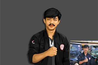 design your face into cartoon or vector illustration