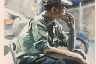 draw book illustration in watercolor