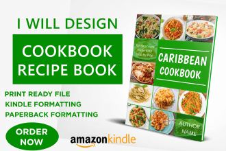 write and design recipe book, cookbook, meal plan and ebook