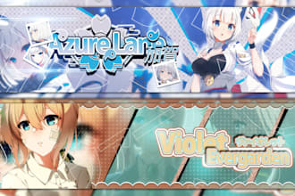 design awesome anime youtube,twitch,twitter,facebook banner