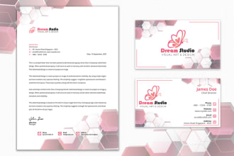 design business card, letterhead in editable word format