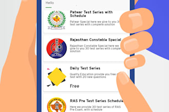 develop education app, online test series, PDF, live classes
