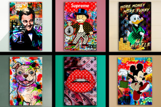 do amazing  graffiti and pop art canvas designs