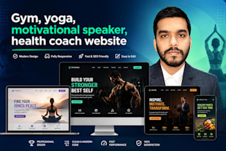 make gym, yoga, motivational speaker, health coach website