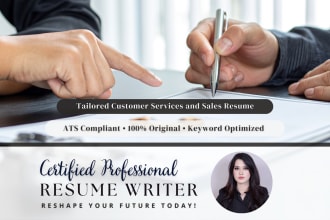 write customer service and sales resume for you
