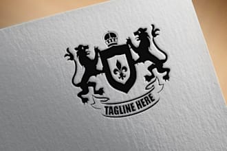 design regal heraldic family crest coat of arms, luxury logo