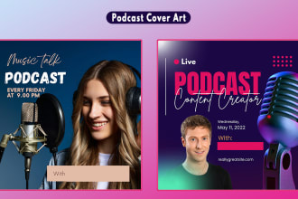 design attractive podcast cover art by using photoshop and canva