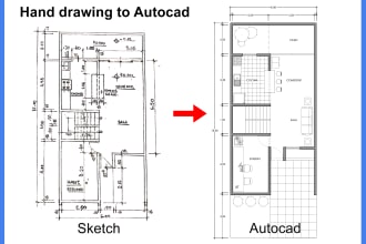 draw, redraw 2d architectural floor plan, blueprint autocad