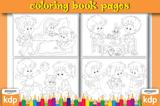 draw amazing coloring book page for children
