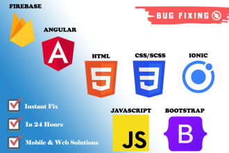fix html, css, bootstrap, javascript, angular, ionic, firebase