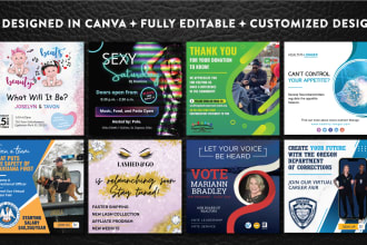 design canva flyer, postcard, trifold, social posts