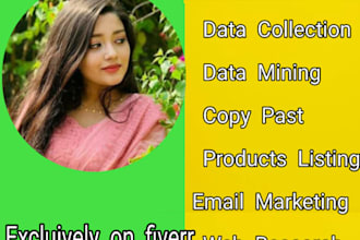 be your virtual assistant for data entry,web research,product listing