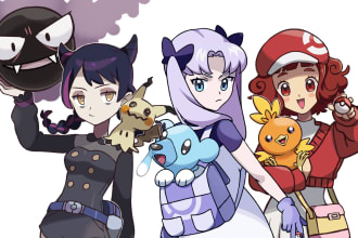 draw you or your oc in pokemon style