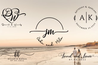 design wedding monogram, photography, and signature logo