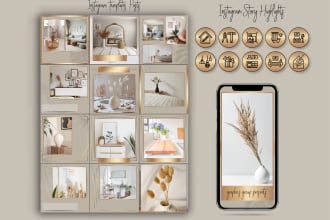 design perfect instagram post templates and story highlights