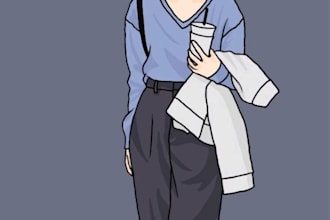 do flat fashion or portrait illustration