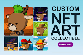 draw custom nft art collection with cartoon style