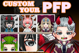 custom chibi cute kawaii pfp anime character from ur avatar