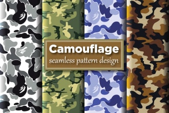 design and redesign camouflage seamless pattern in 24 hours