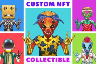 design unique custom nft art cartoon collection and metadata