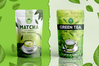 design unique food product label pouch and packaging box