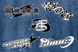 design a unique y2k logo for your brand or clothing
