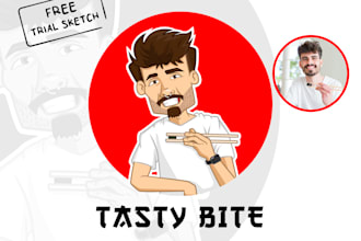 design portrait cartoon mascot logo