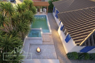 design your garden, pool area, backyard, patio and roof terrace