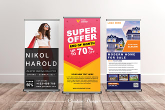 design professional roll up banner and pull up banner