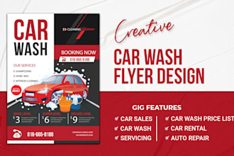 car ads, car sales, car rental,car detailing, price list flyers posters