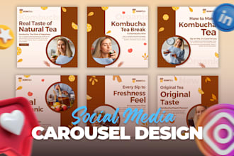 design premium carousel posts for instagram and linkedin