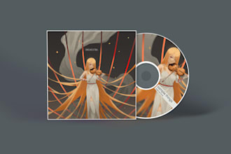 design an album cover, anime digital art painting style