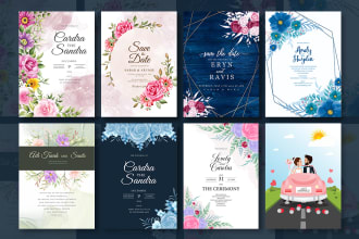 design a custom wedding invitation card or invitation design