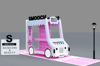 create 3d product or counter display stand