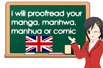 proofread your manga, manwha, manhua or comic in british english