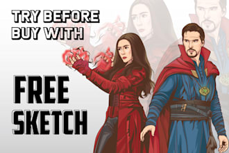 draw superhero custom of you with free sketch