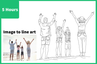 draw vector portrait, vector illustration, line art of your image or sketch
