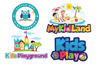 design kids baby store childcare education daycare school toyshop logo