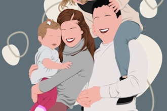 make a faceless couple or family portrait