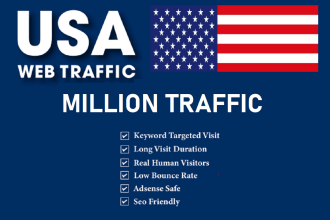 drive high quality real organic USA web traffic