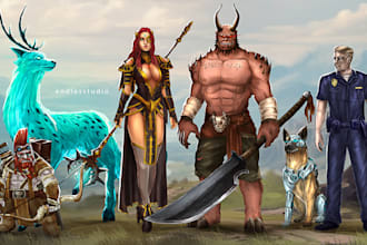 draw 2d game art, 2d dnd art book, fantasy art character