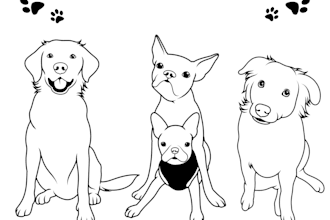 draw line art for dog, cat or any pet