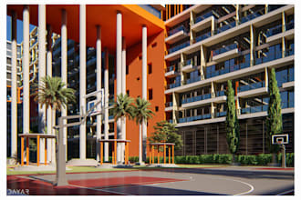 create exterior render of your house,  building project