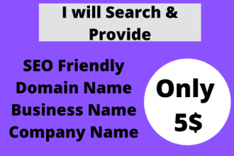 search SEO friendly shopify, ecommerce store name, business and domain name