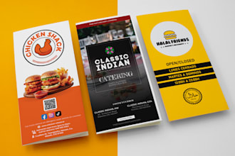 design bifold or trifold restaurant menu print ready