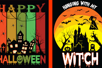 creat awesome and custom halloween t shirt design for you